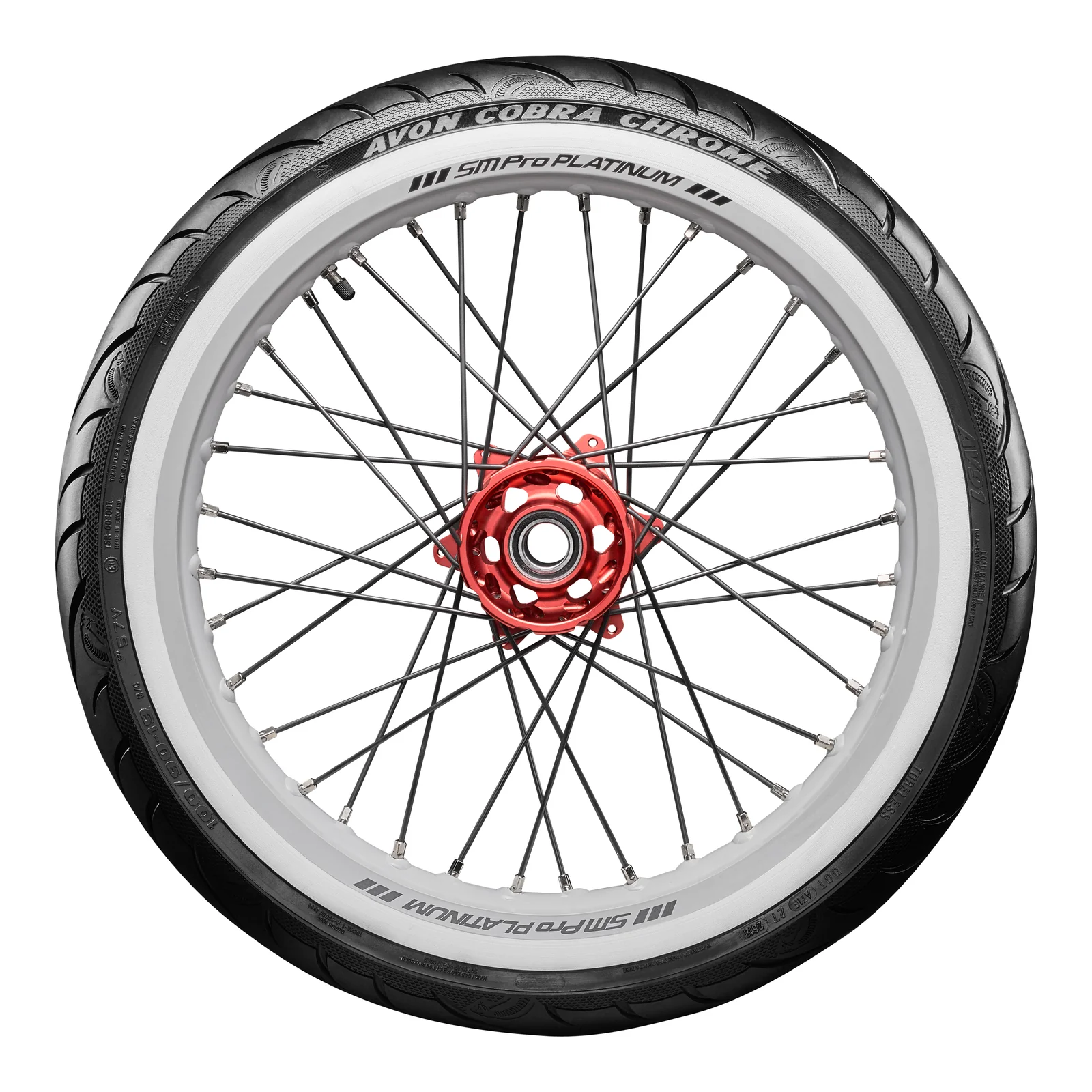 Avon Cobra Chrome MT90B16 (130/90B16) White Wall Front Tyre (74H Rating) AV91 - Image 2