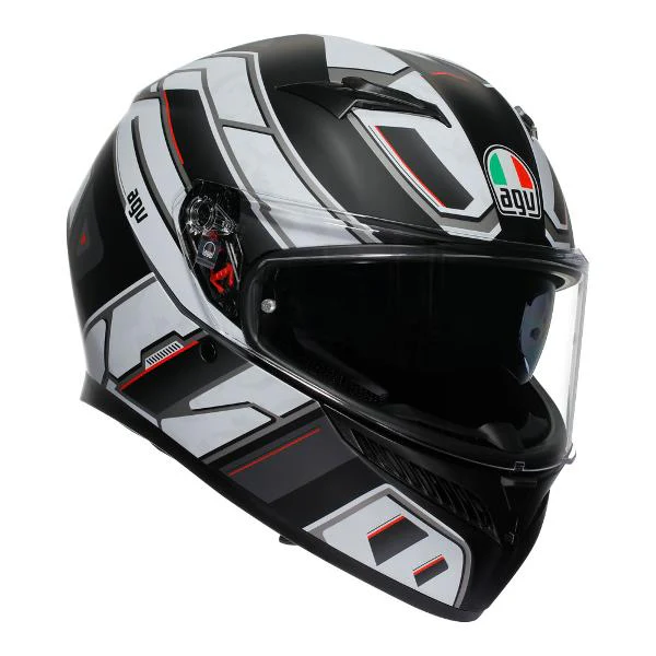 AGV Mens Motorcycle Full Face K3 Rivia Matt Black/White