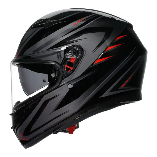 AGV Mens Motorcycle Full Face K3 Syth Black/Red - Image 4