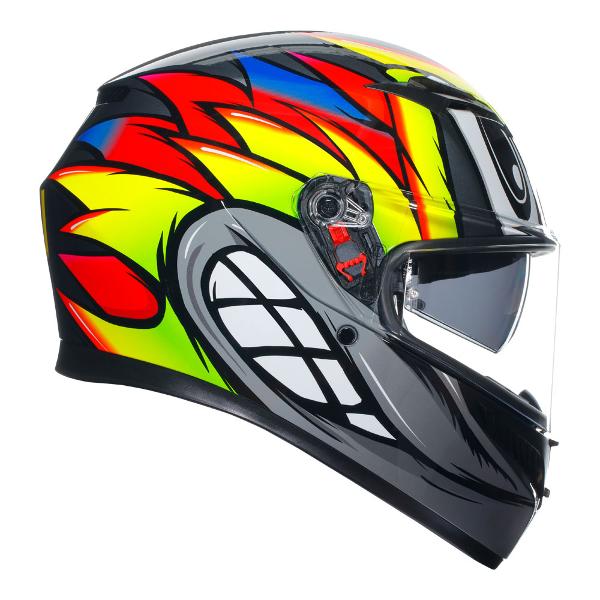 AGV Mens Motorcycle Full Face Road Helmet K3 Birdy 2.0 Grey/Yellow/Red - Image 3