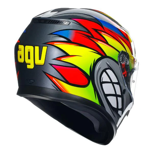 AGV Mens Motorcycle Full Face Road Helmet K3 Birdy 2.0 Grey/Yellow/Red - Image 5