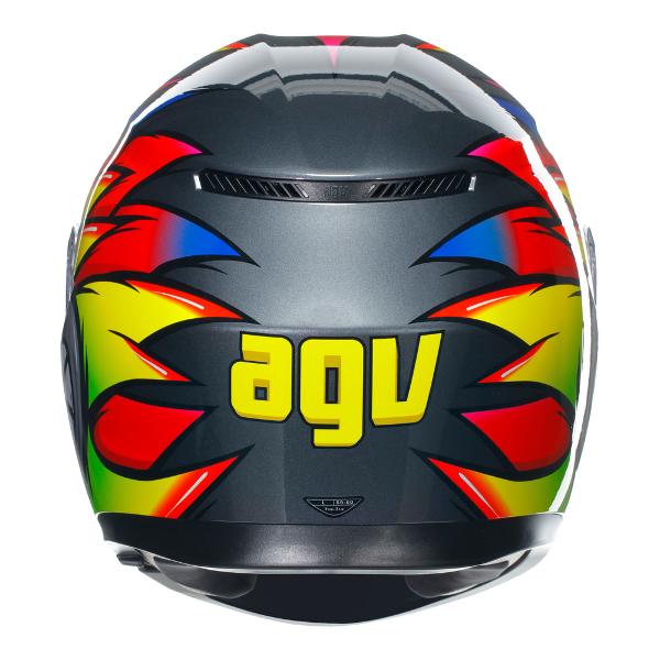 AGV Mens Motorcycle Full Face Road Helmet K3 Birdy 2.0 Grey/Yellow/Red - Image 6