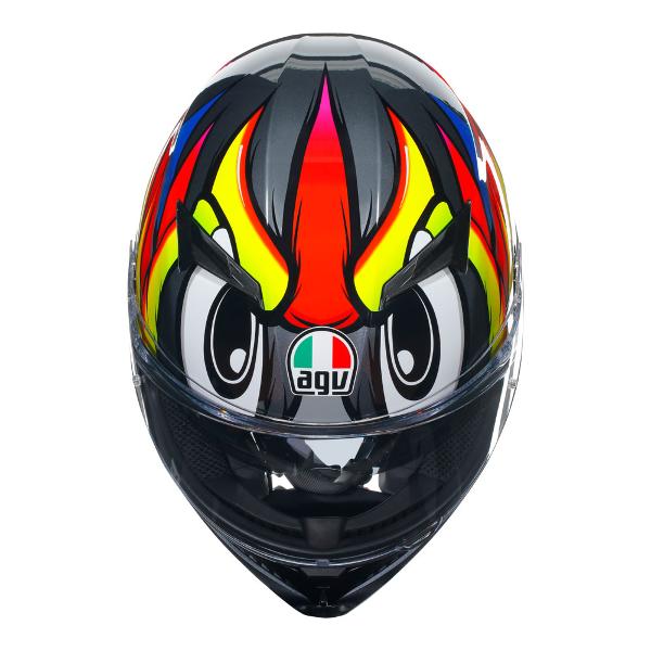 AGV Mens Motorcycle Full Face Road Helmet K3 Birdy 2.0 Grey/Yellow/Red - Image 7