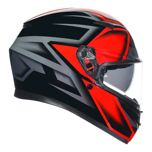 AGV Mens Motorcycle Full Face Road Helmet K3 Compound Black/Red - Image 3