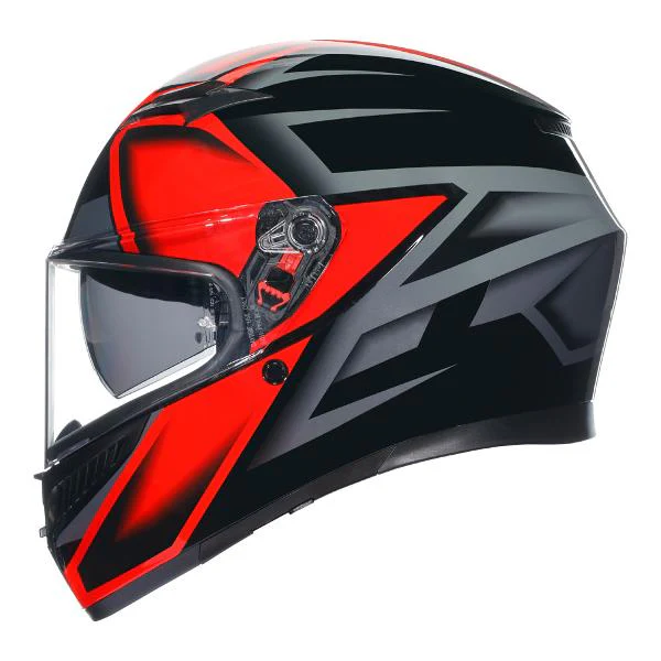 AGV Mens Motorcycle Full Face Road Helmet K3 Compound Black/Red - Image 4