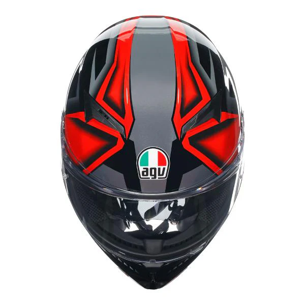 AGV Mens Motorcycle Full Face Road Helmet K3 Compound Black/Red - Image 7