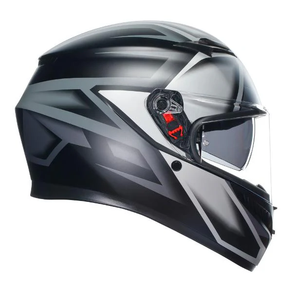 AGV Mens Motorcycle Full Face Road Helmet K3 Compound Matt Black/Grey - Image 3