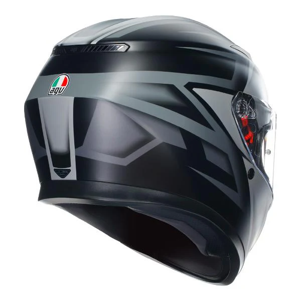 AGV Mens Motorcycle Full Face Road Helmet K3 Compound Matt Black/Grey - Image 4