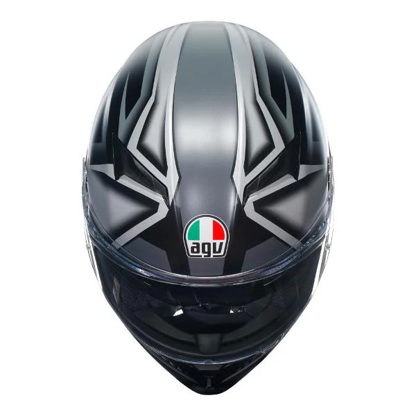 AGV Mens Motorcycle Full Face Road Helmet K3 Compound Matt Black/Grey - Image 6