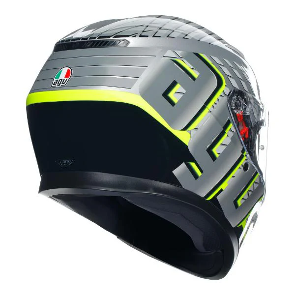 AGV Mens Motorcycle Full Face Road Helmet K3 Fortify Grey/Black/Yellow Fluro - Image 5