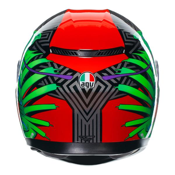 AGV Mens Motorcycle Full Face Road Helmet K3 Kamaleon Black/Red/Green - Image 6