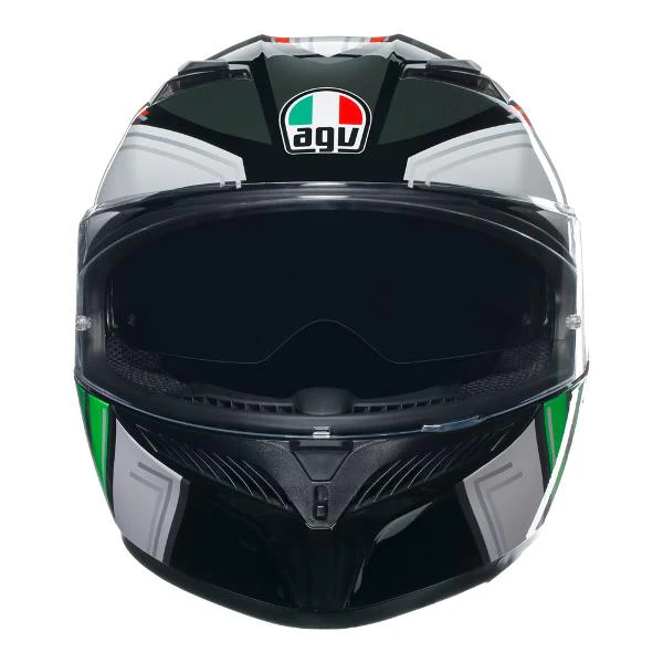 AGV Mens Motorcycle Full Face Road Helmet K3 Wing Black/Italy - Image 2
