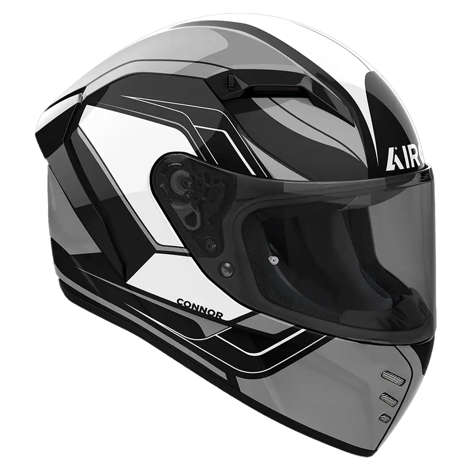 Airoh Road Motorcycle Helmet Connor Dunk Black Gloss - Image 4