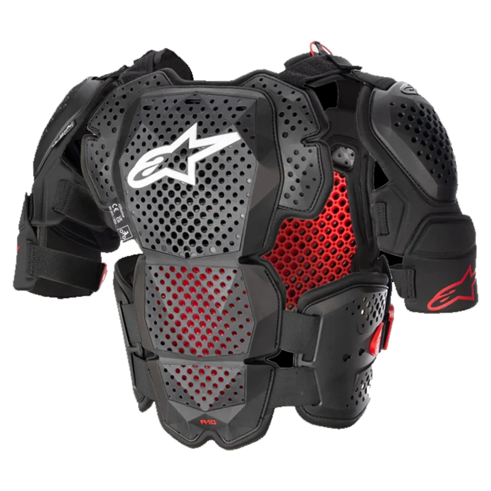 Alpinestars A-10 V2 Full Chest Protector Anthracite / Black / Red - Image 3