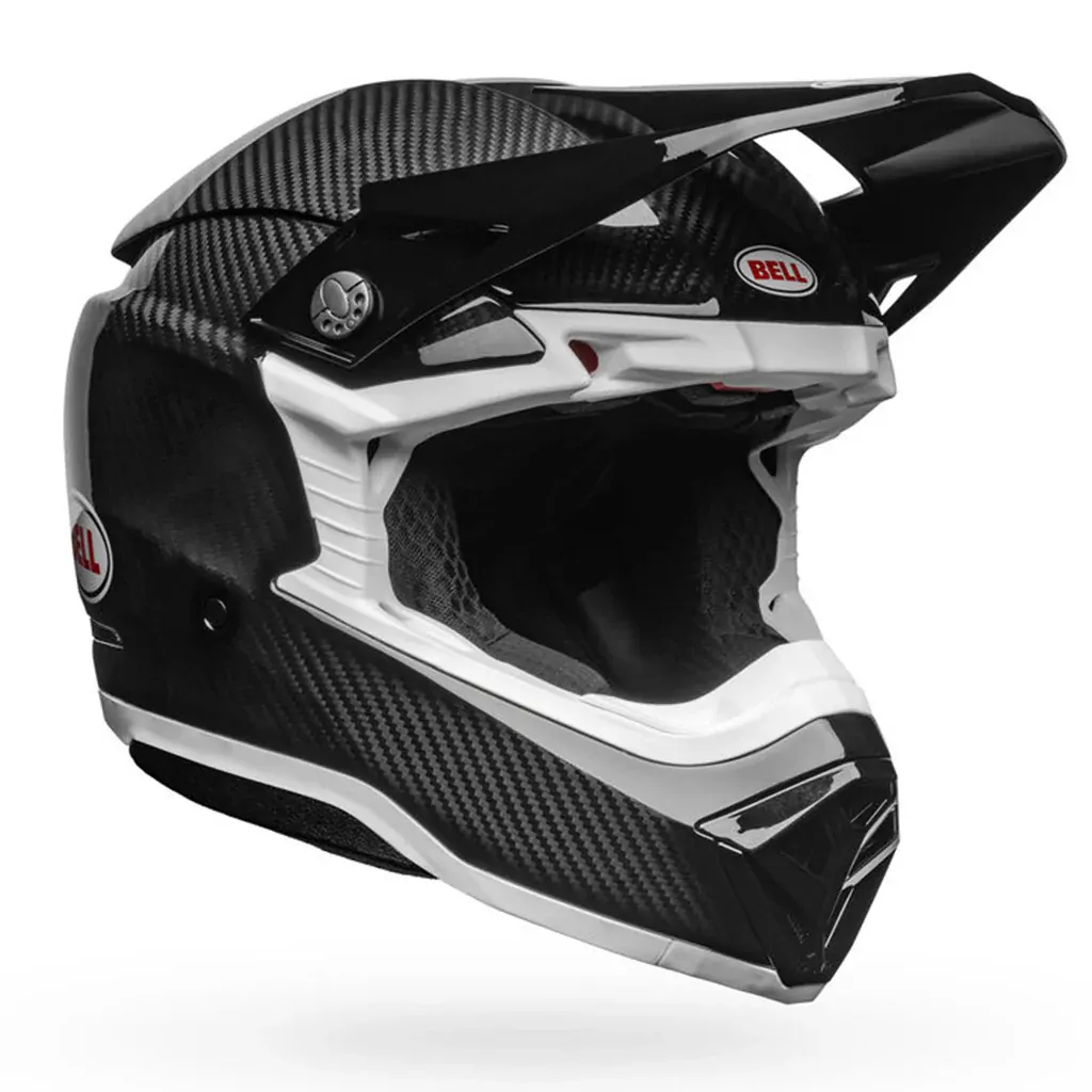 Bell Motorcycle Off Road Moto 10 Spherical MX Dirt Bike Helmet Black White - Image 2