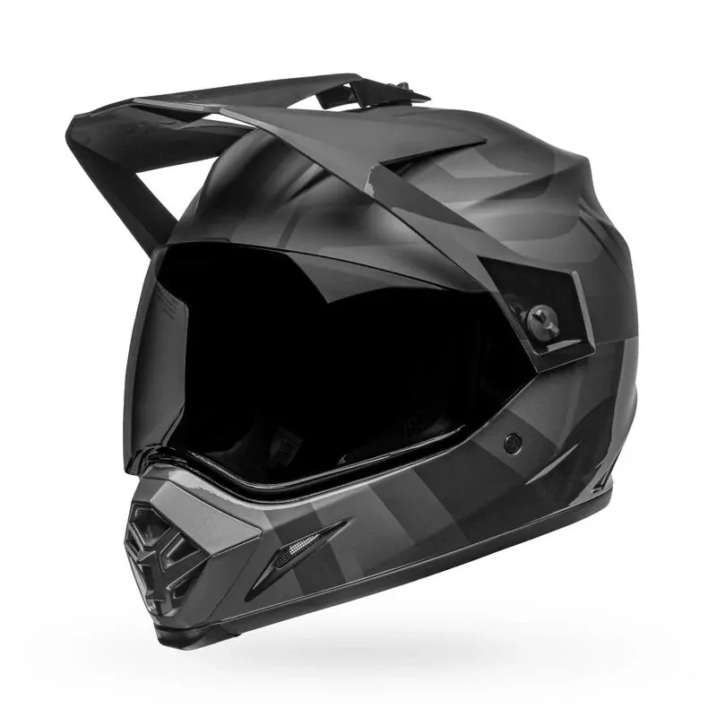 Bell Motorcycle Off Road MX 9 Blackout Adventure Dirt Bike Helmet Black Grey - Image 2