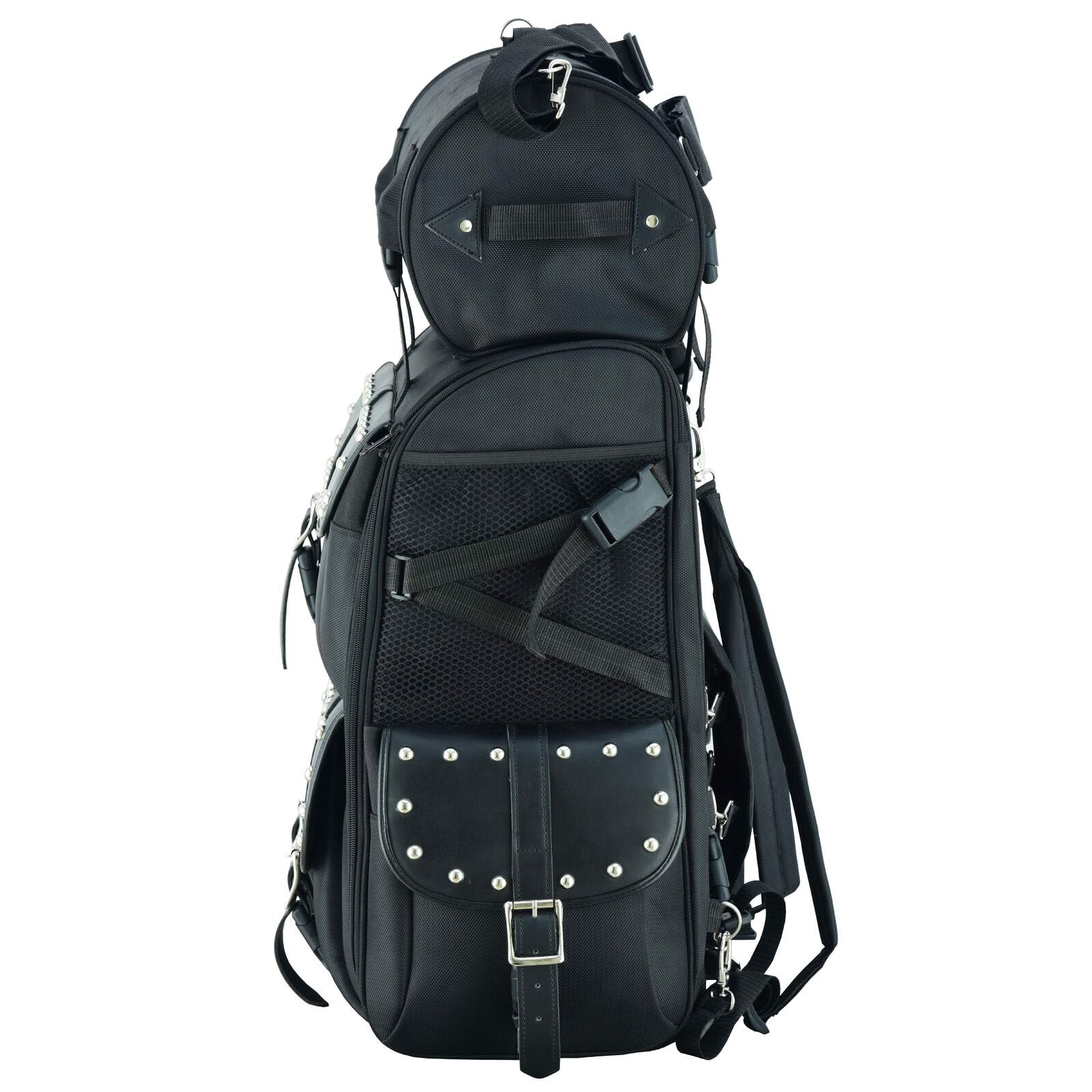 Bikers Gear Australia 2 Piece Studded Deluxe 3500 Motorcycle Sissy Bar Bag - Image 4