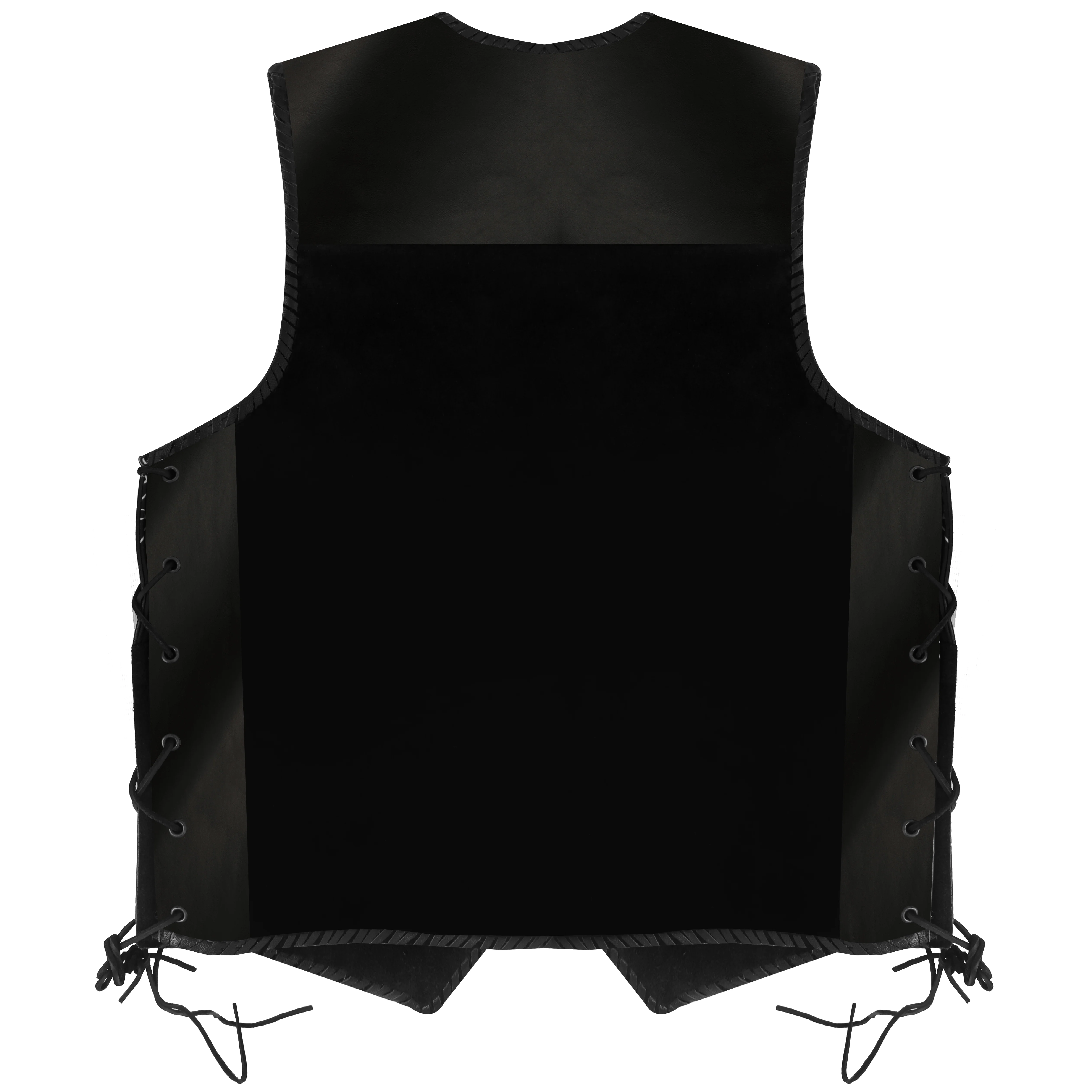 BGA 3MM HD Leather and suede Motorcycle Vest (BLACK) - Image 2