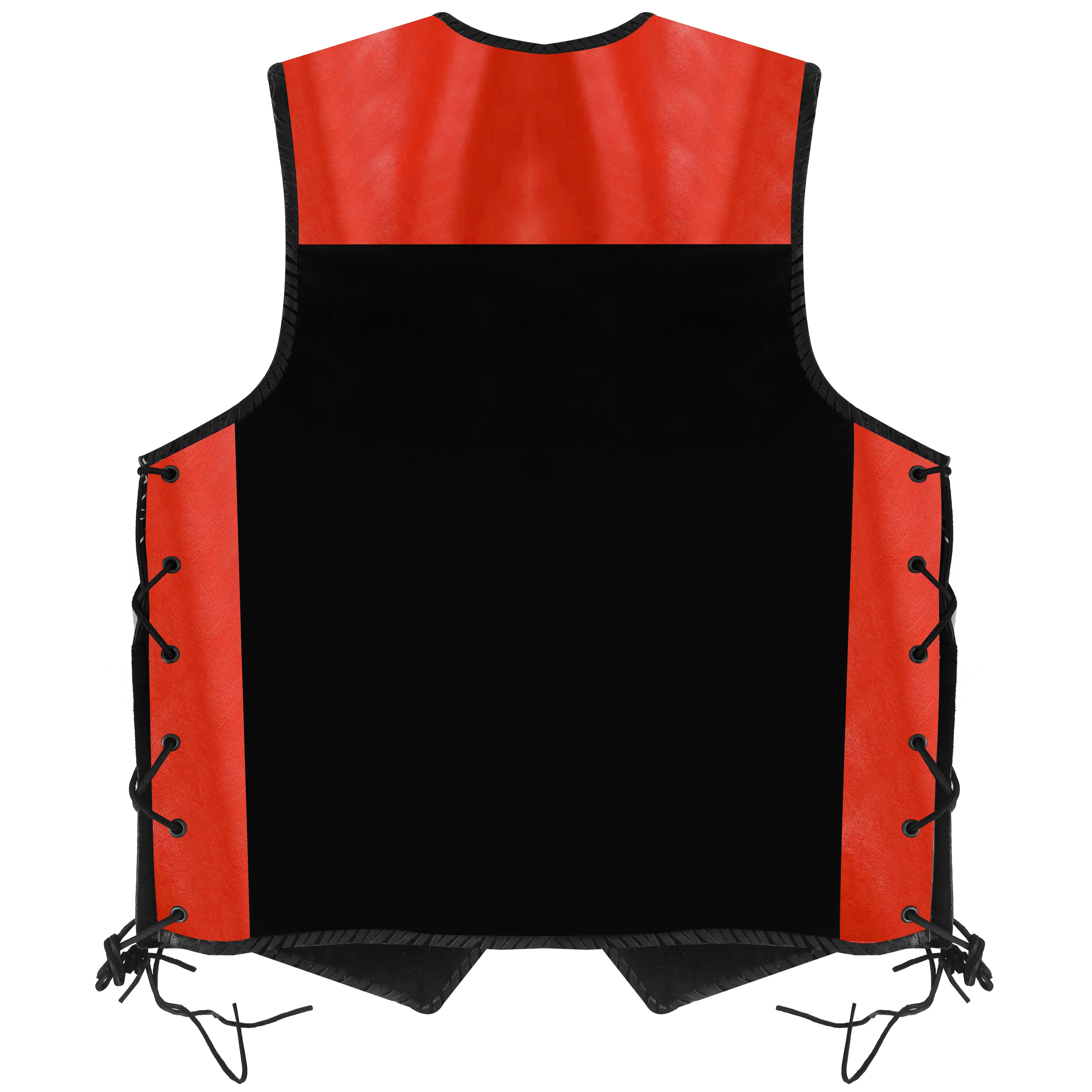 BGA 3MM HD Leather and suede Motorcycle Vest (RED) - Image 2