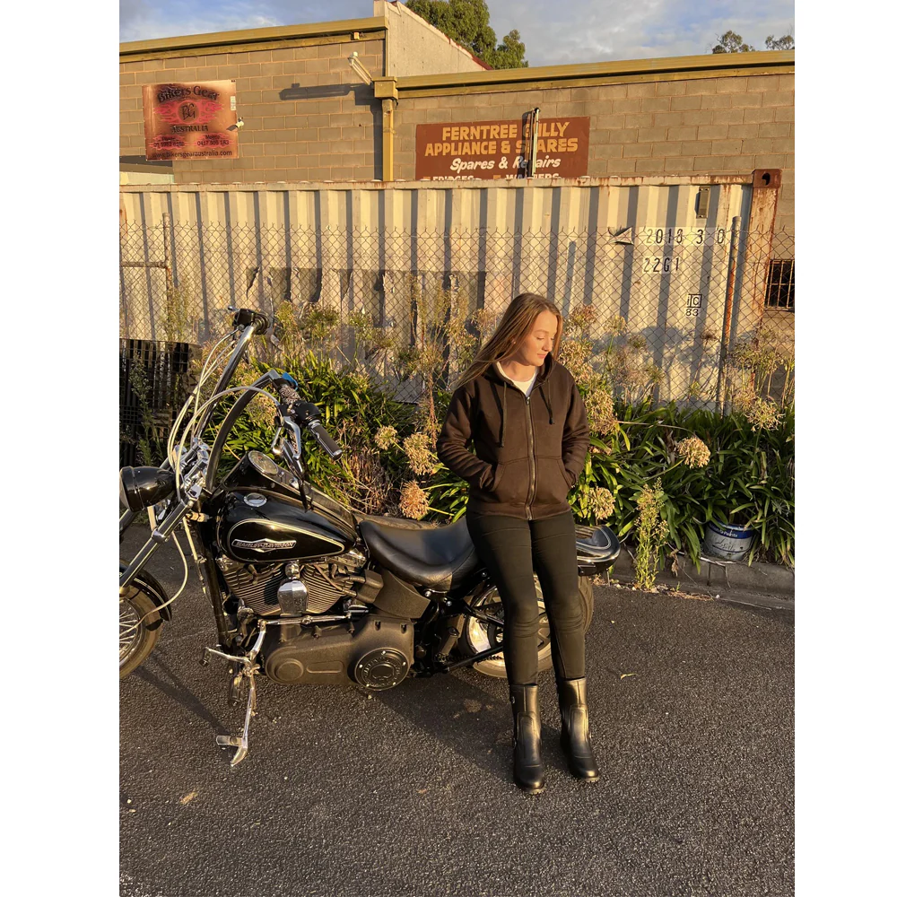 Bikers Gear Australia Alpha Lady Protective Motorcycle Hoodie Black - Image 5