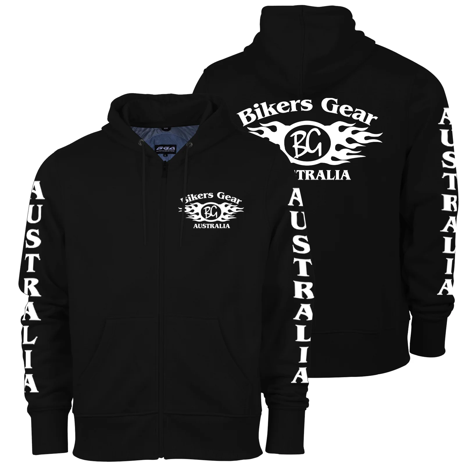 Bikers Gear Australia Printed Protective Motorcycle kevlar Hoodie - Image 3