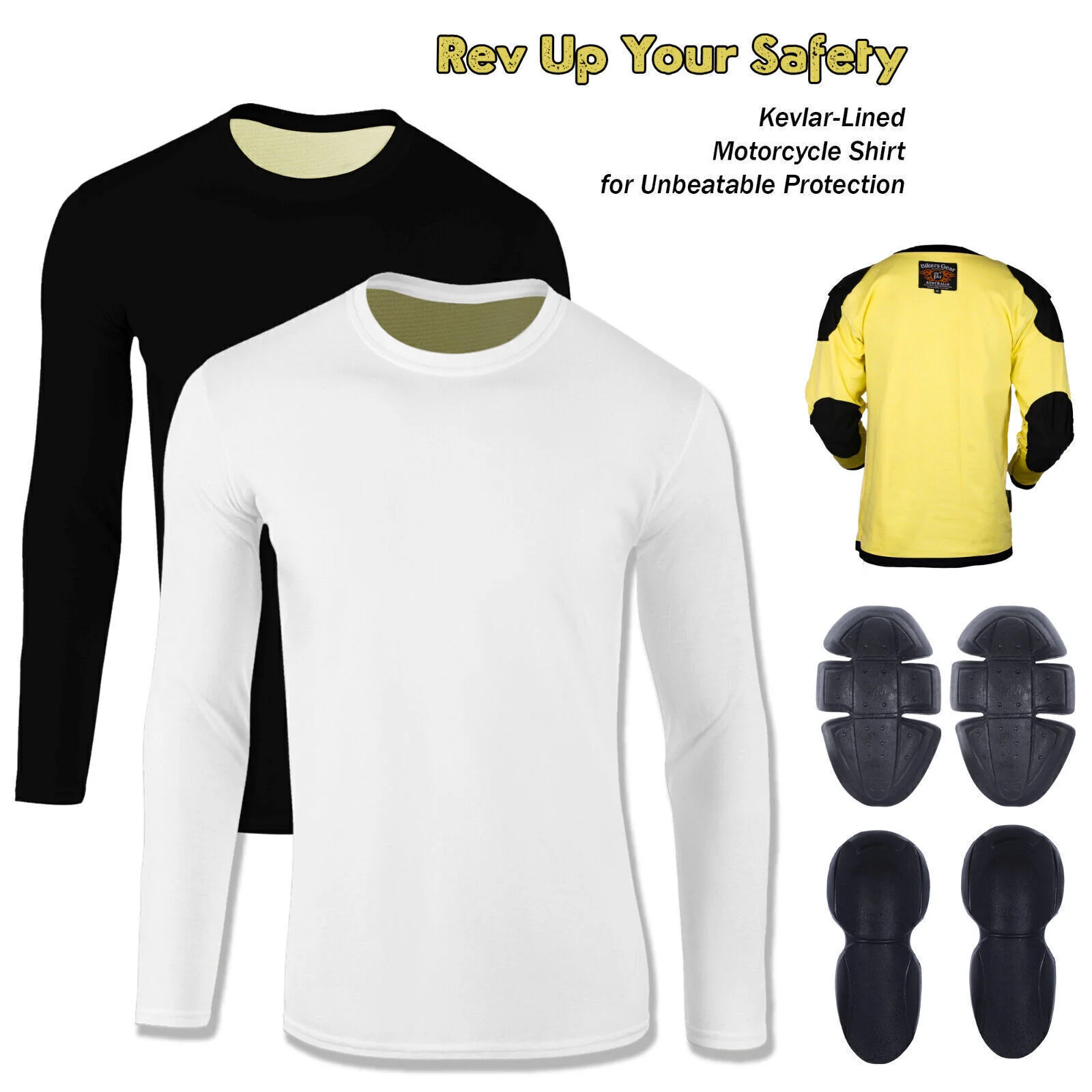 Bikers Gear Australia Apex Motorcycle Fully Lined with Kevlar Protective T-Shirt with CE Armour - Image 3