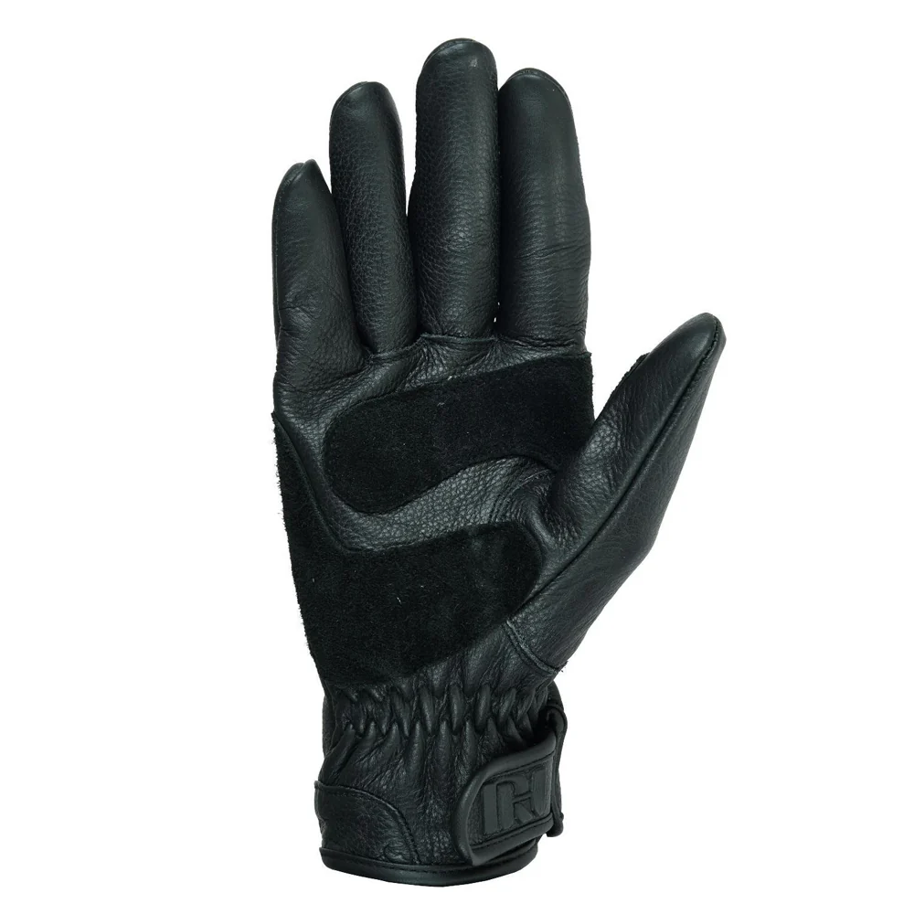 Bikers Gear Australia Black Leather Rigger Motorcycle Gloves - Image 4