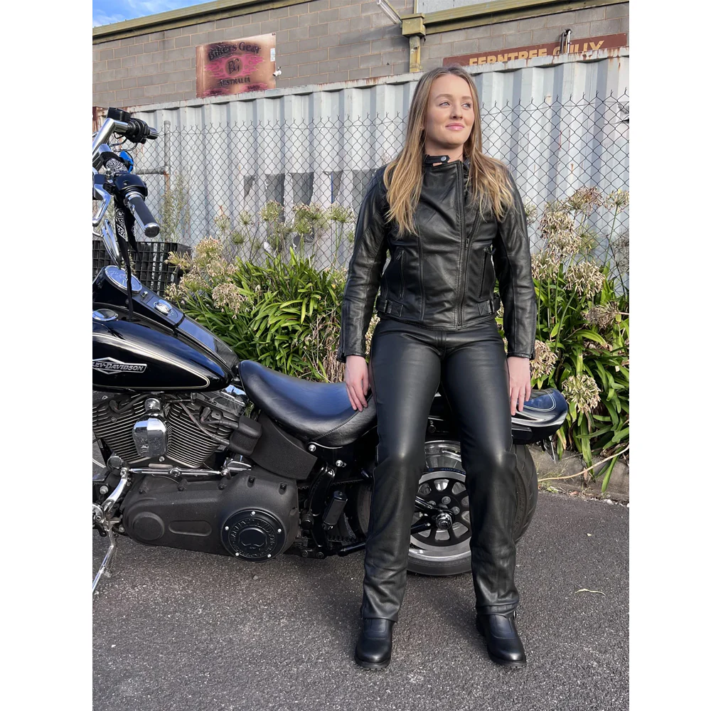 Bikers Gear Australia Hobart Lady Leather Motorcycle Pants - Image 5