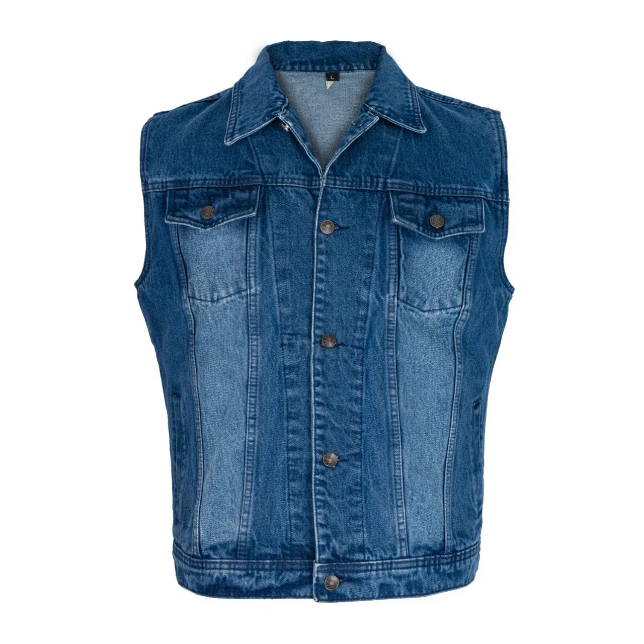 Bikers Gear Australia Jaguar Denim Motorcycle Vest Blue - Image 3