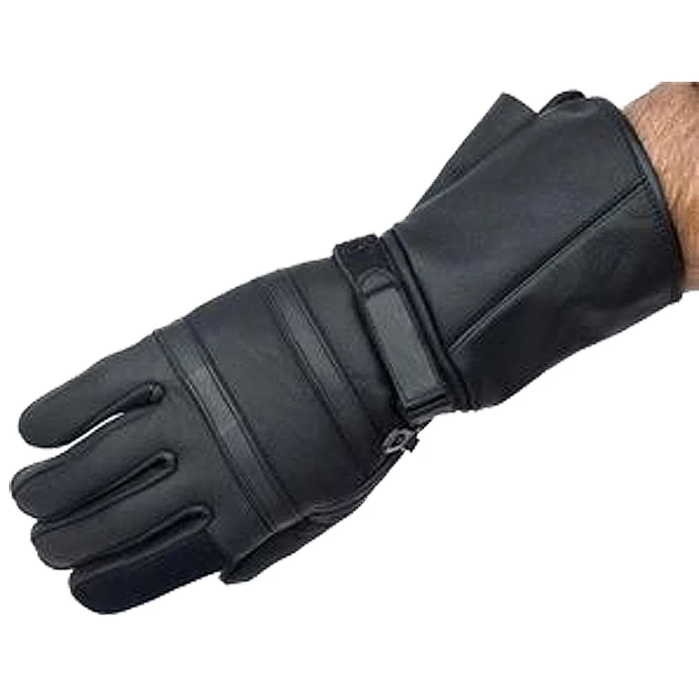 Bikers Gear Australia Leather Long Gauntlet Motorcycle Gloves - Image 3