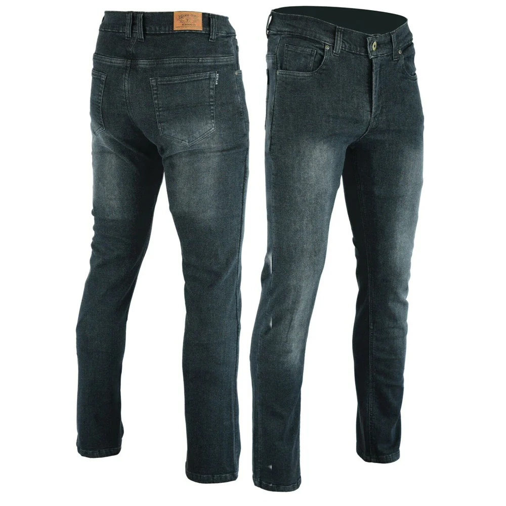 Bikers Gear Australia Mens Highway Stretch Denim Protective Lined With Kevlar Motorcycle Jeans Grey - Image 4