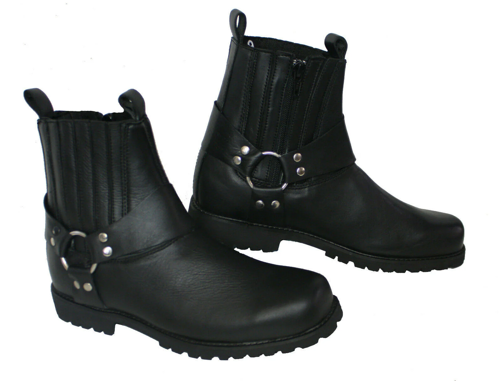 Bikers Gear Australia Rebel Harness Short Leather Biker Boots - Image 4