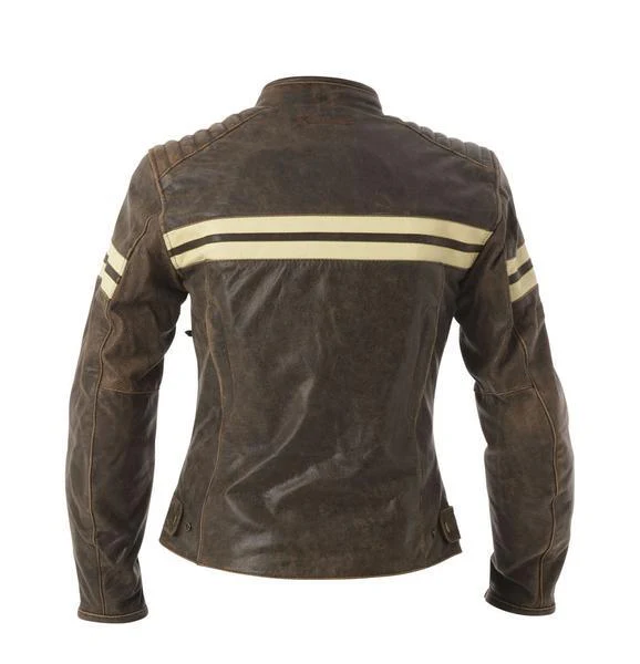 Bikers Gear Australia Roadster Lady Leather Jacket Brown - Image 3