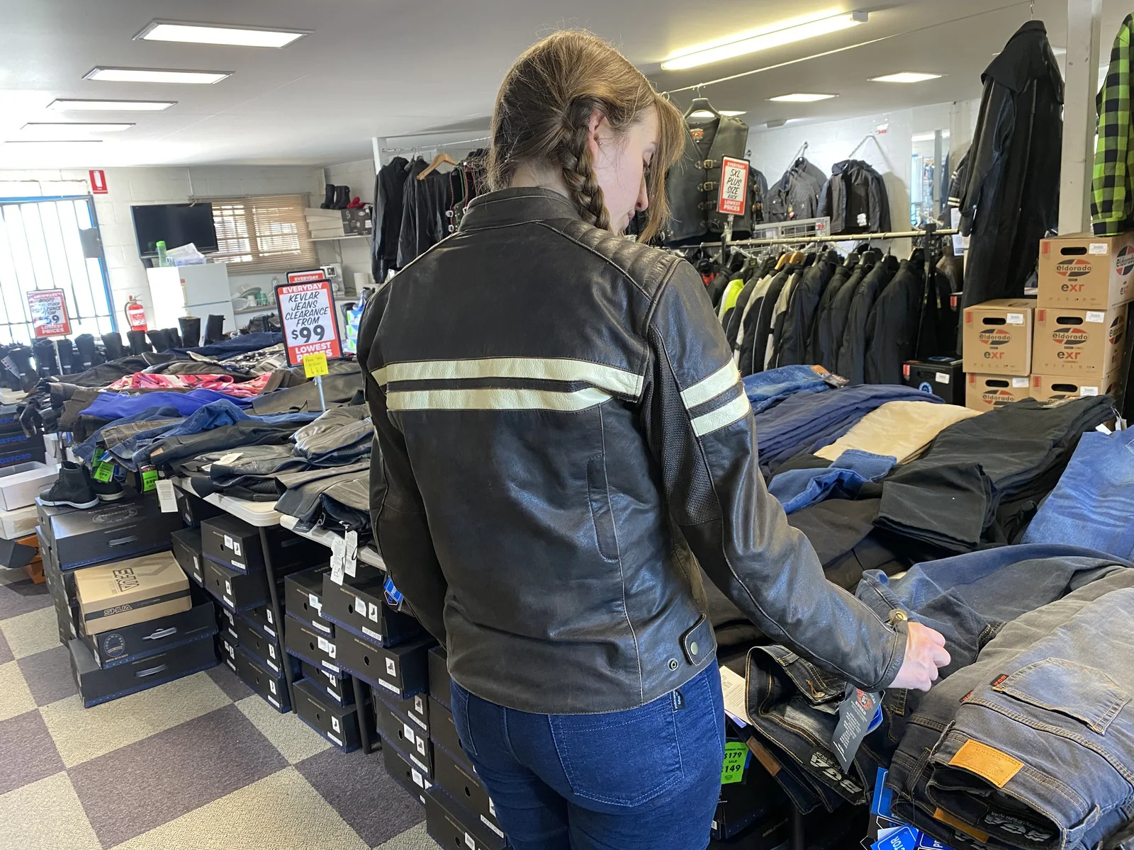 Bikers Gear Australia Roadster Lady Leather Jacket Brown - Image 7