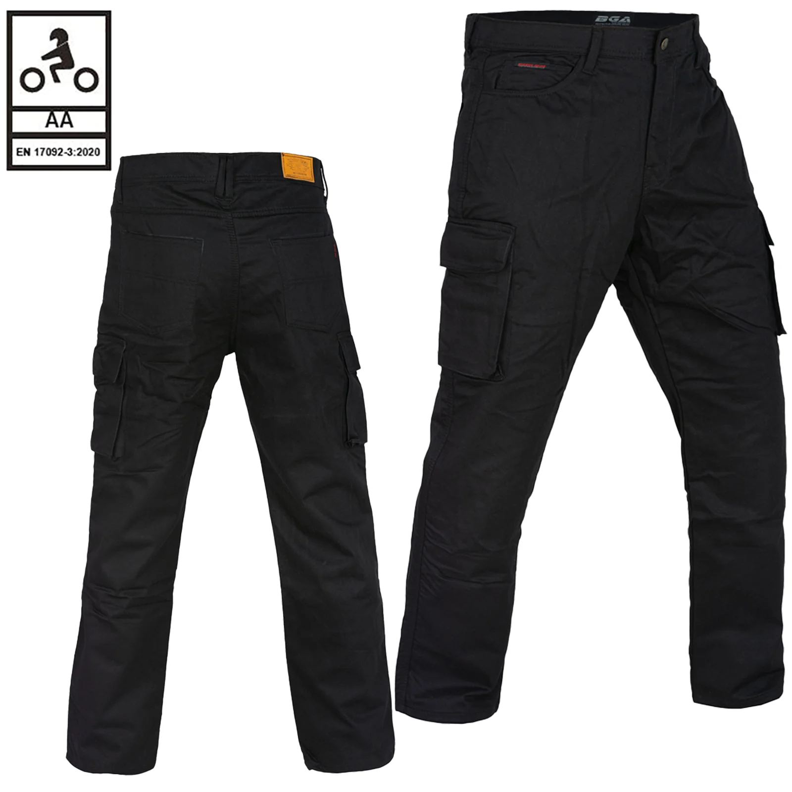 Bikers Gear Australia Robin Men Motorcycle Cargo Jeans Lined With Kevlar Black