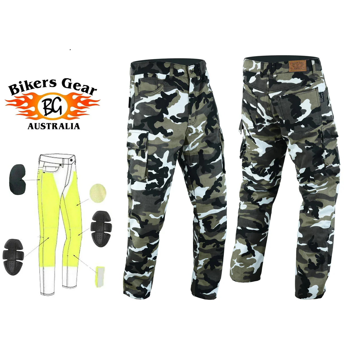 Bikers Gear Australia Robin Womens Kevlar Lined Motorcycle Cargo Pants Grey - Image 4