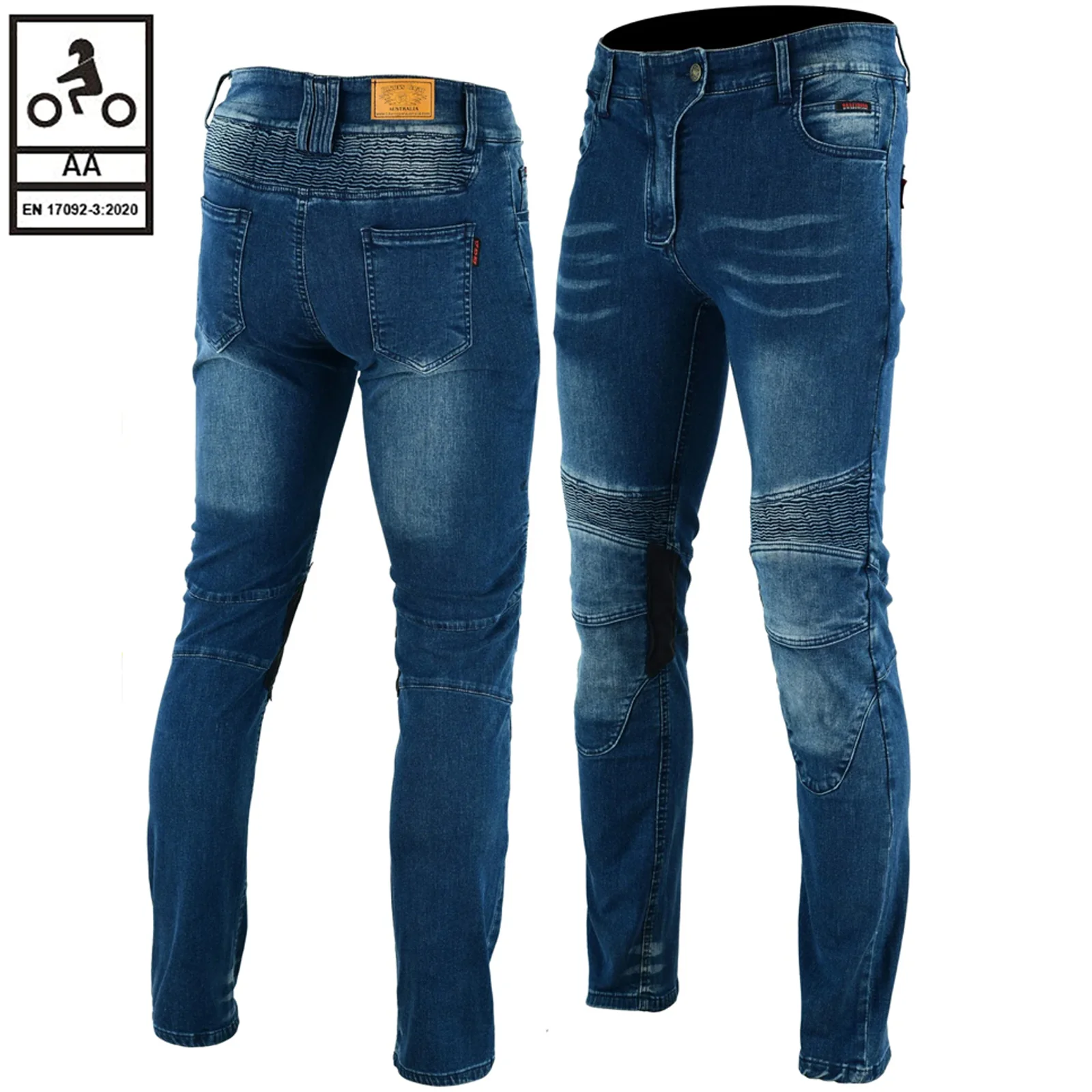 Bikers Gear Australia Scorpion Protective Lined With Kevlar Motorcycle Jeans Blue