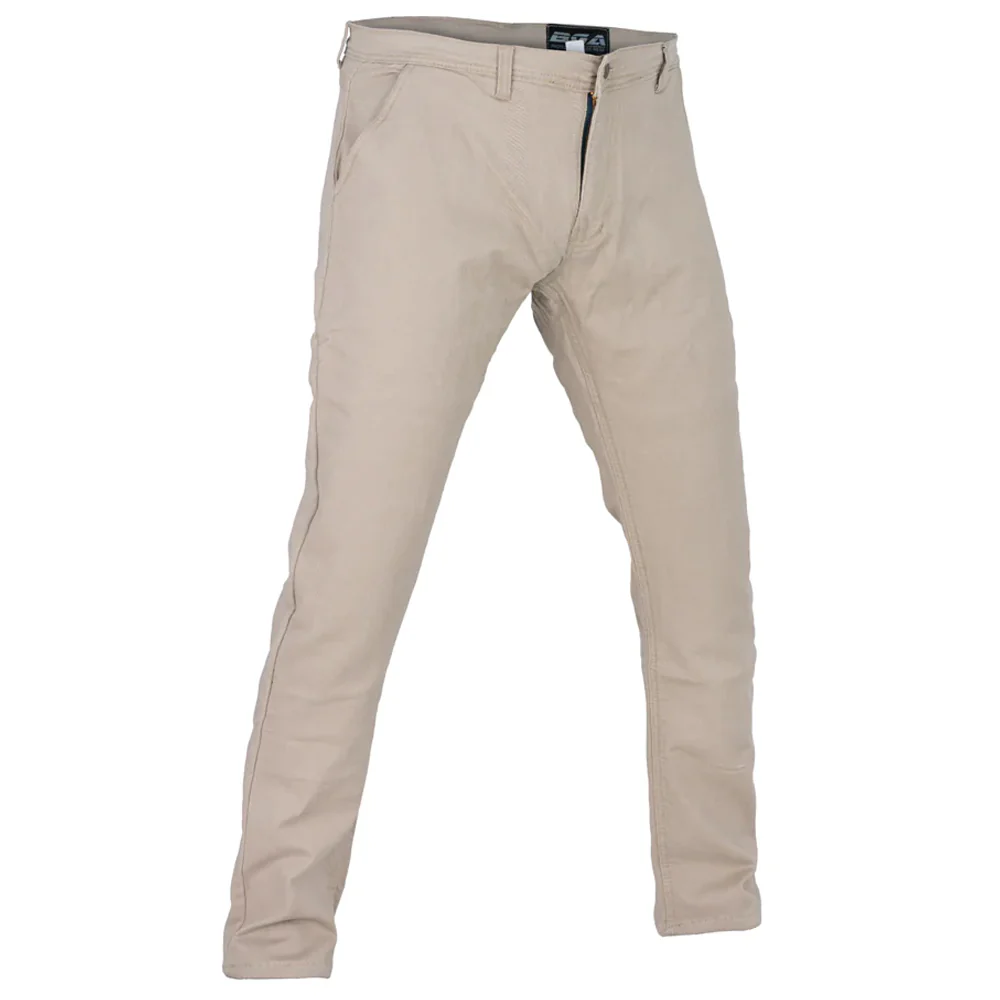 Bikers Gear Australia Stork Motorcycle Kevlar Lined Chinos Pants Tan Stretch - Image 3