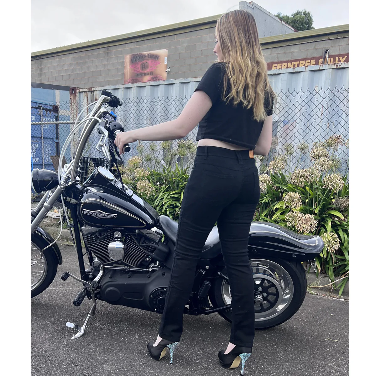 Bikers Gear Australia Womens Classic Motorcycle Kevlar Jeans Black - Image 10