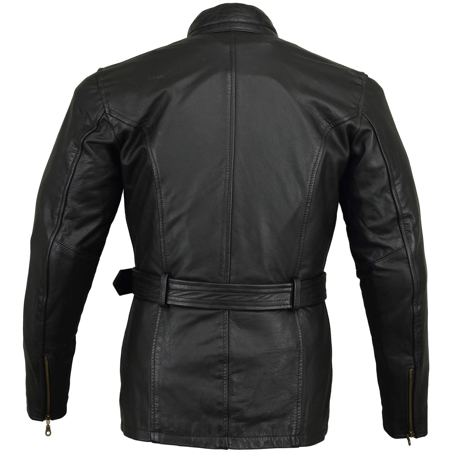 Bikers Gear Australia Trail Master Waxed Motorcycle Leather Jacket Black - Image 3