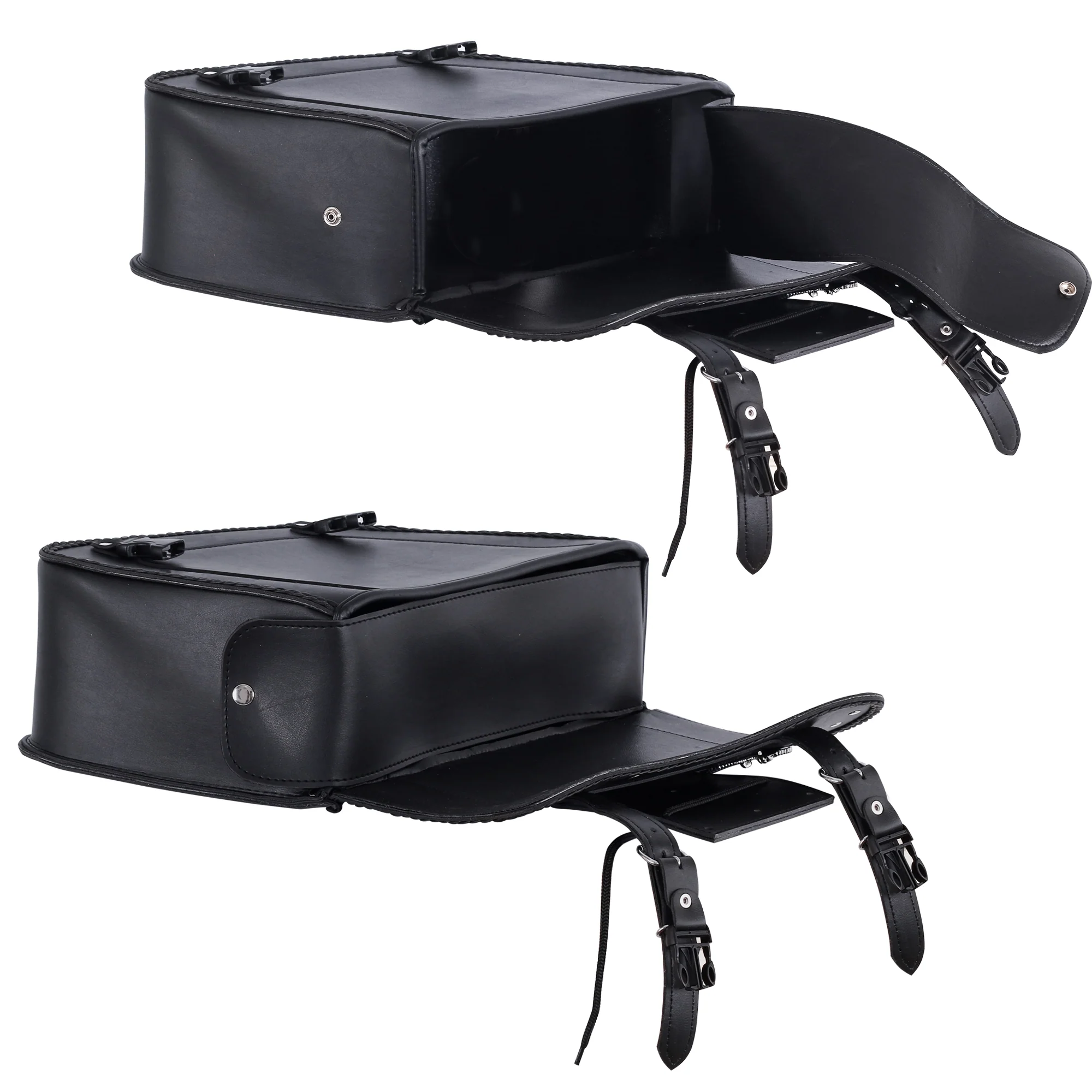 Bikers Gear Australia  Braided trim Motorcycle Saddle Bags - Image 4