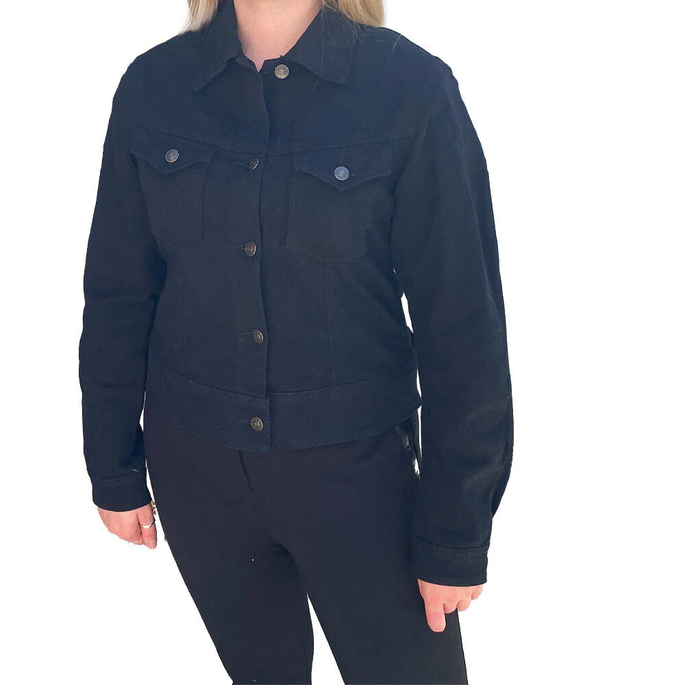 BGA Vixen Women's Protective Denim Jacket Black Kevlar Lined Inc Armour - Image 3