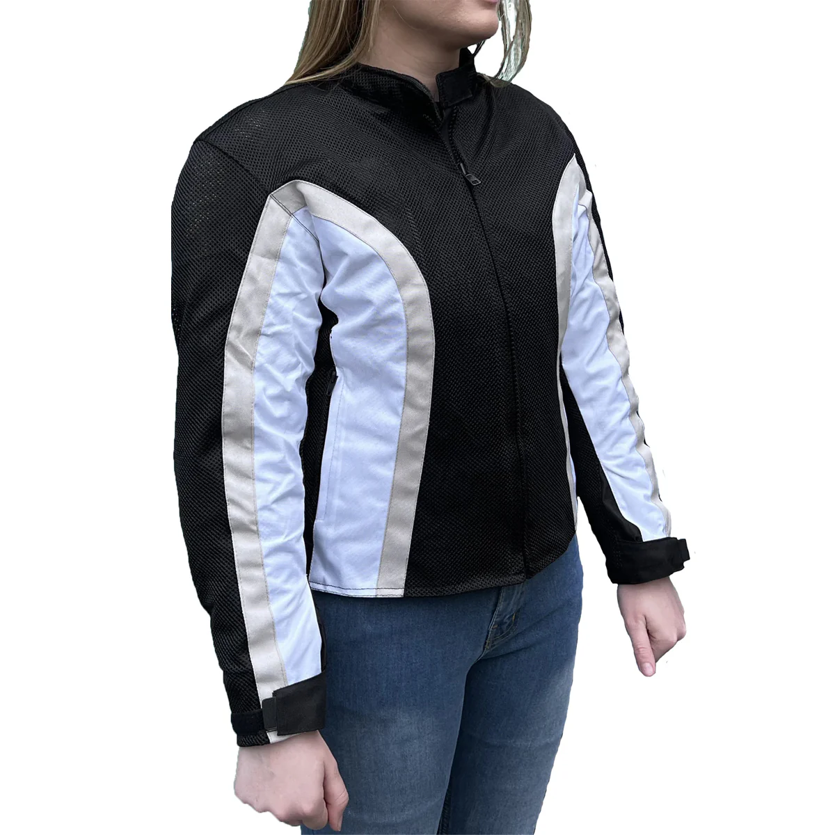 Bikers Gear Australia Women's Xena WP Motorcycle Jacket White - Image 3