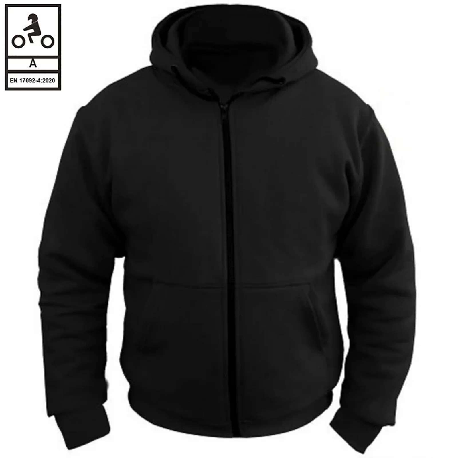 Bikers Gear Australia alpha Protective Motorcycle Kevlar Lined Hoodie Black