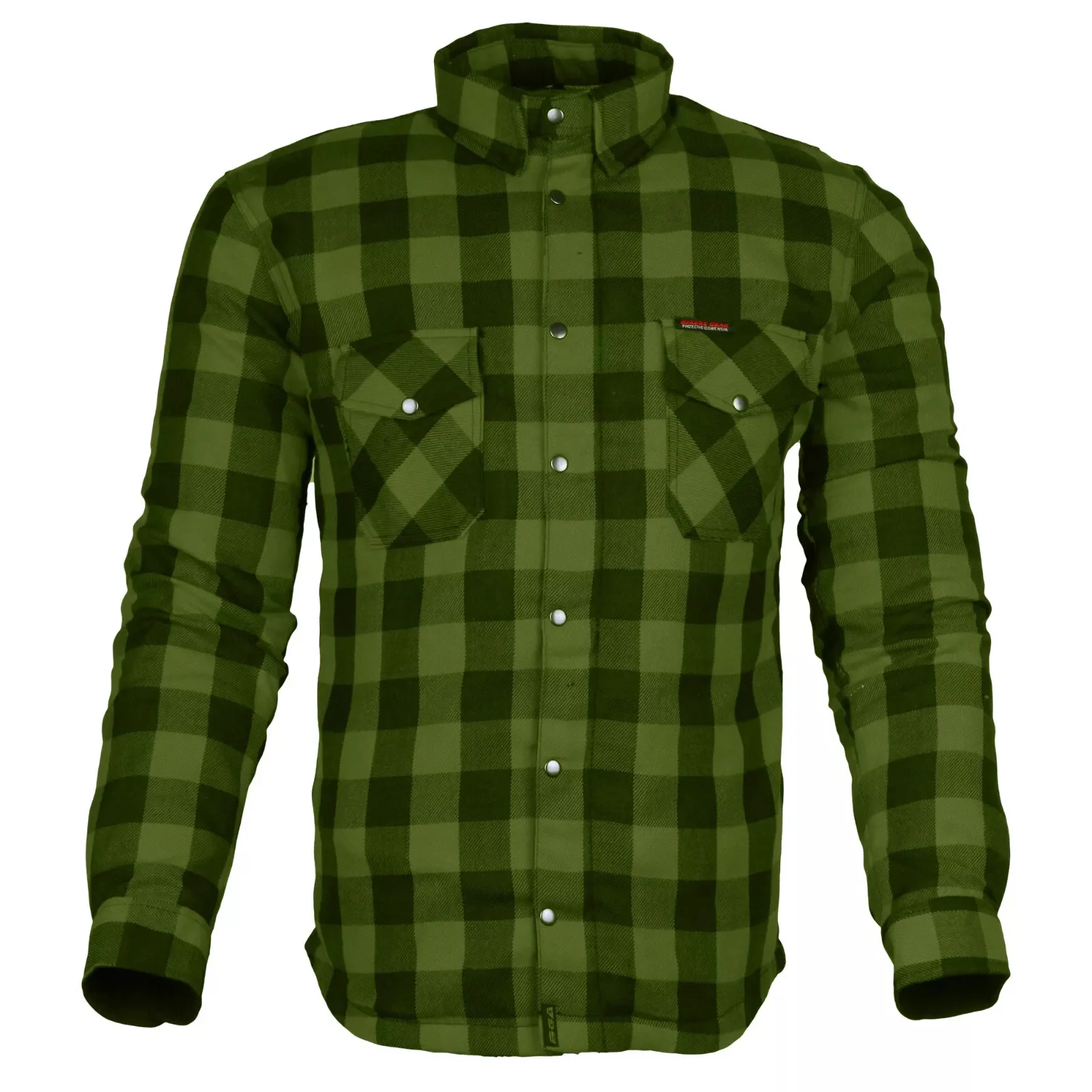 Bikers Gear Australia Boston HD Flannel Motorcycle Lined with Kevlar Shirt Army Green / Black - Image 4