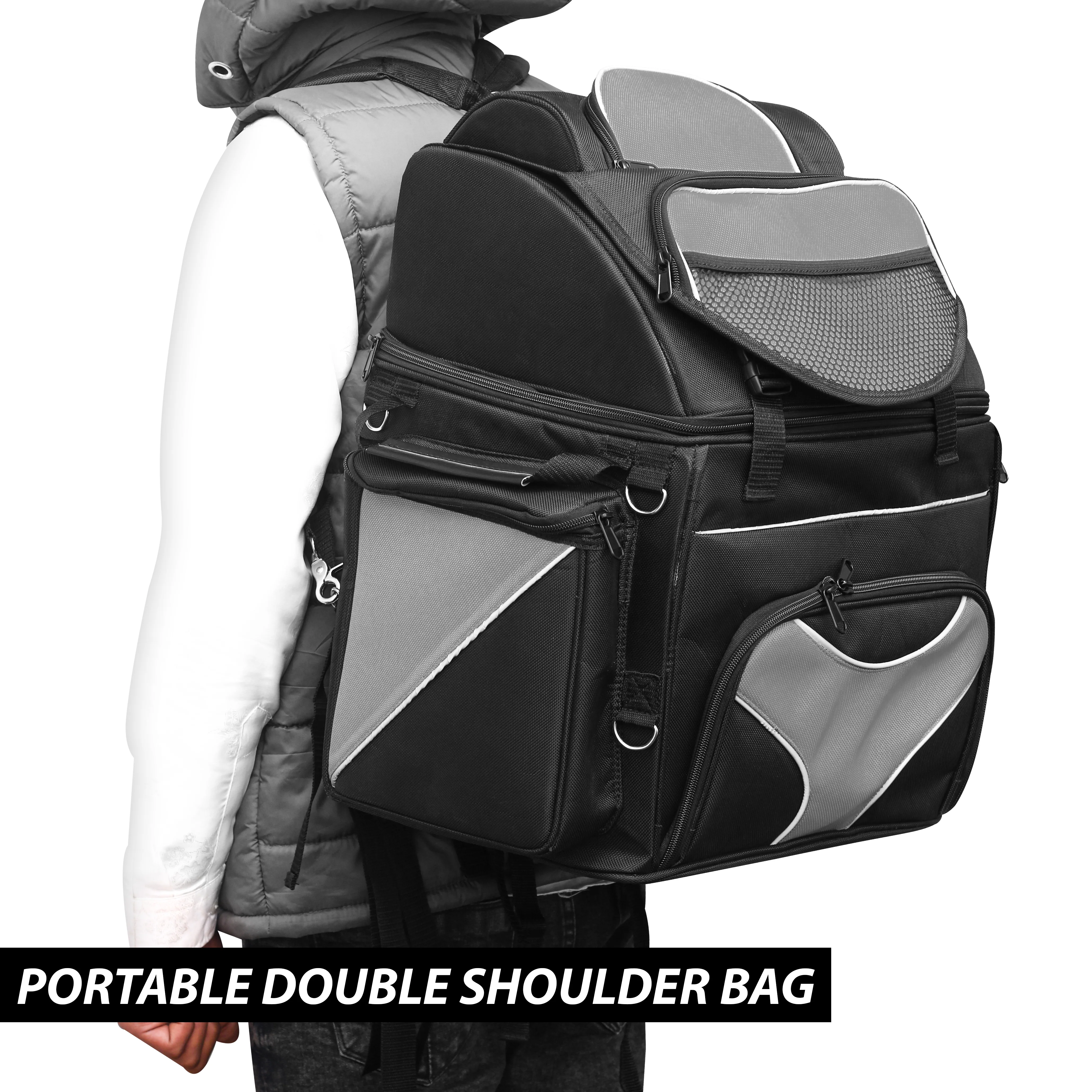 Bikers Gear Australia Castor Waterproof  Undy Motorbike Sissy Bar Bag (grey) - Image 3
