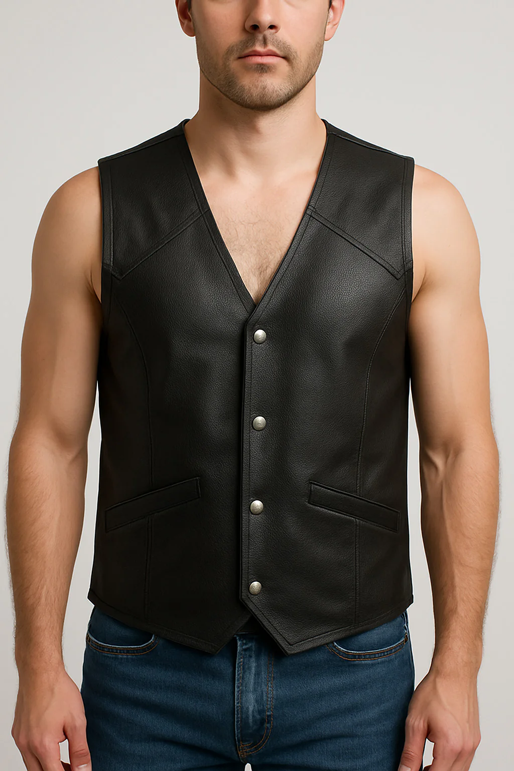Bikers Gear Australia Club Leather Vest Clearance