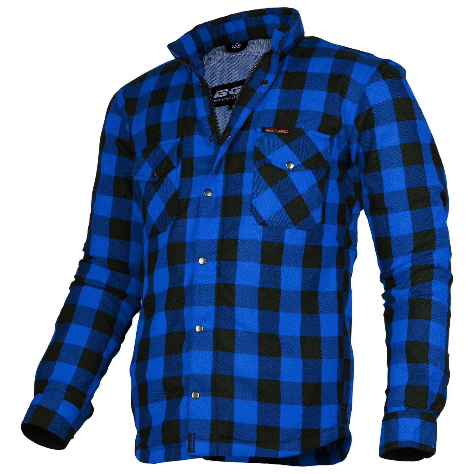 Bikers Gear Australia Exo Protective Lined with Kevlar Motorcycle Shirts Blue / Black - Image 5