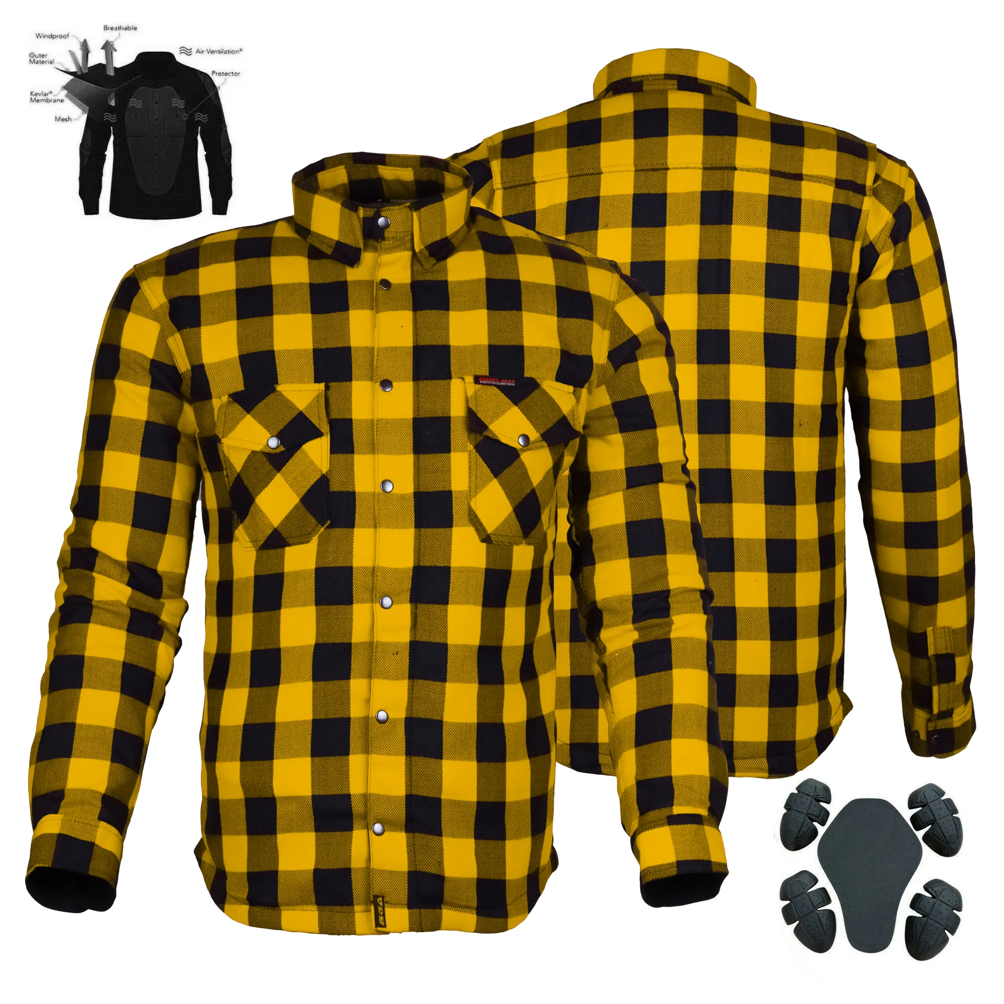 Bikers Gear Australia Exo Protective Lined with Kevlar Motorcycle Shirts - Image 8