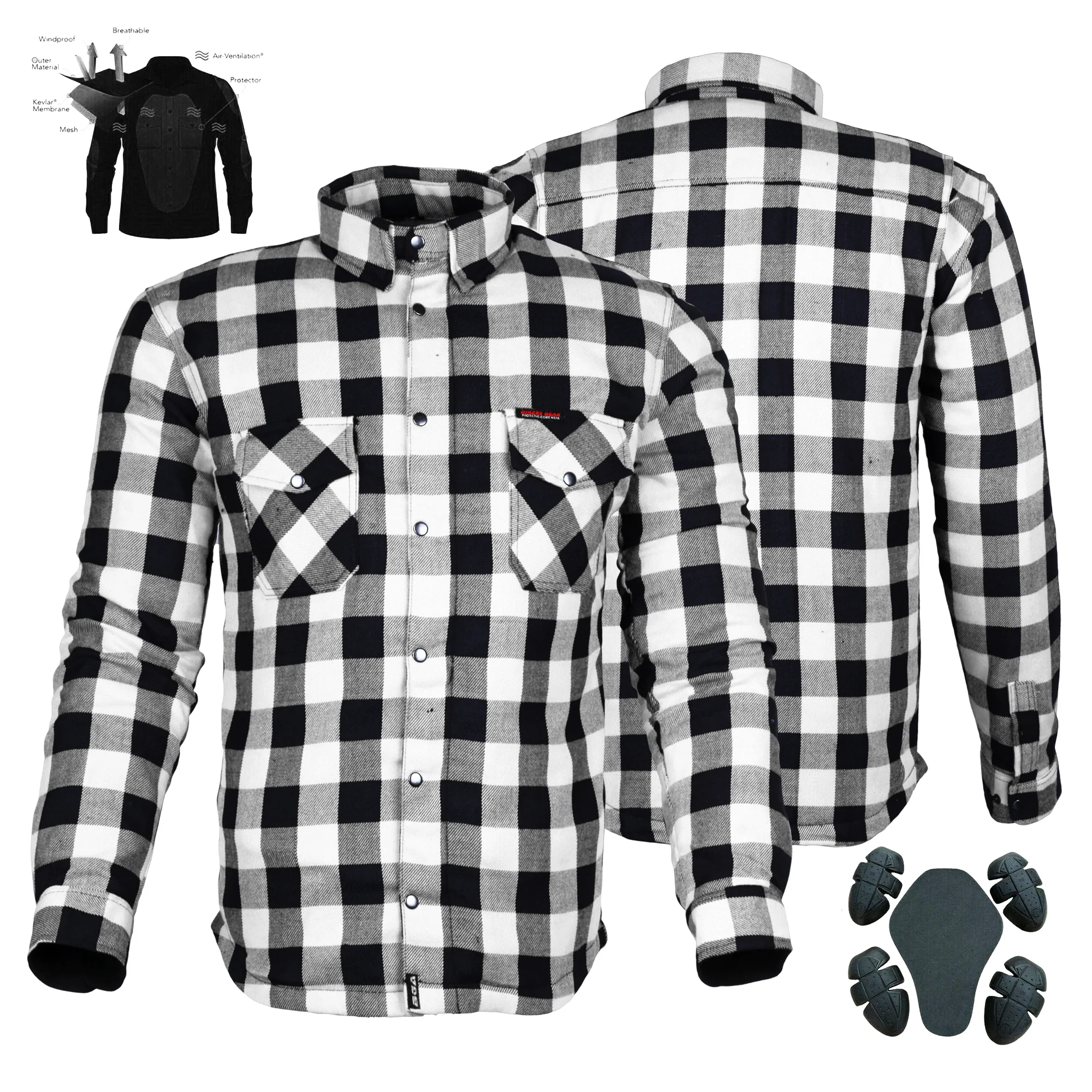 Bikers Gear Australia Exo Protective Lined with Kevlar Motorcycle Shirts - Image 10